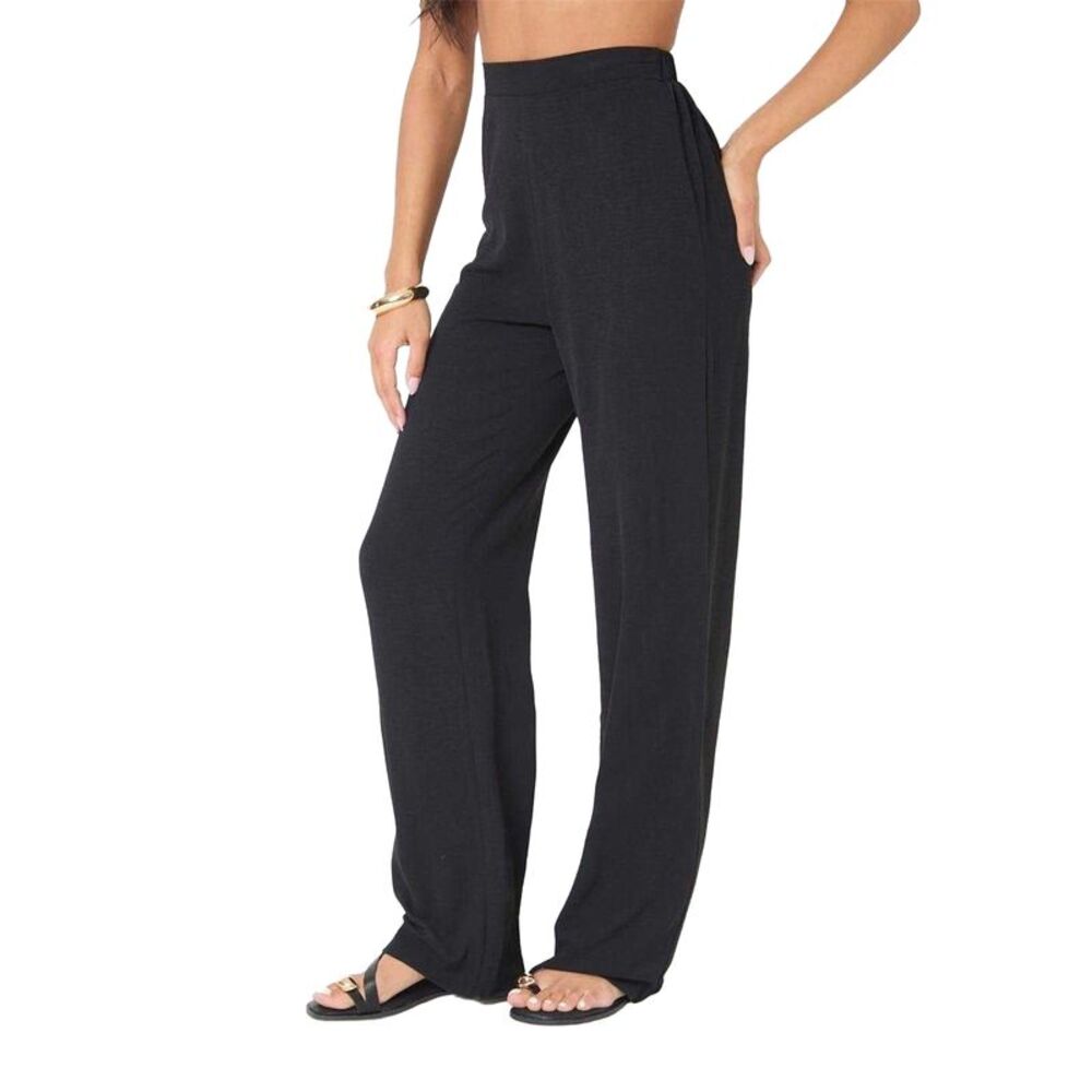 I Saw It First Womens/Ladies Crepe High Waist Pants / Black